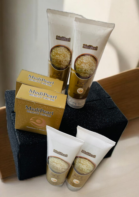 MediPearl Beauty & Glow Combo Deal.(2 Jars cream+4 Tubes Rice Facewash)