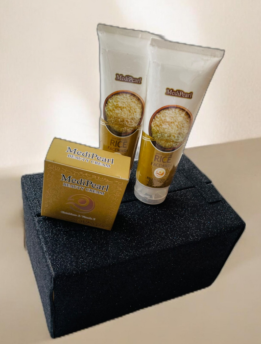 MediPearl Skin Care Bundle Offer.(1 Jar cream+ 2 Tubes Rice Facewash)
